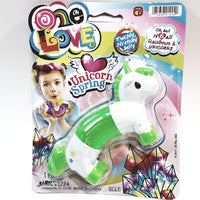 One Love Mini Green Unicorn Spring Toy
