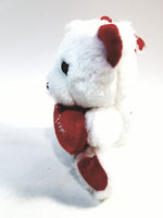 White Plush Teddy Bear Keychain 6" Cuddly I Love You Talking Toy
