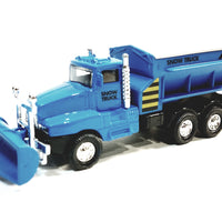SF Toys Blue Front End Snow Plow Rear Salt Spreader 5.75" Diecast Truck