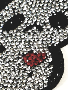 Panda Bear With A Heart Studded Lab Diamond Bling Gold Plated Keychain