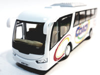 Kinsmart White Passenger Travel Coach Bus 1/64 S Scale 7" Commercial...
