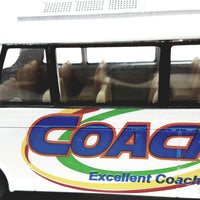 Kinsmart White Passenger Travel Coach Bus 1/64 S Scale 7" Commercial...