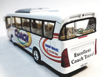 Kinsmart White Passenger Travel Coach Bus 1/64 S Scale 7" Commercial...
