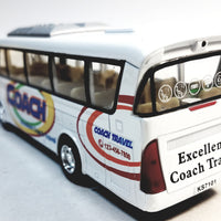 Kinsmart White Passenger Travel Coach Bus 1/64 S Scale 7" Commercial...