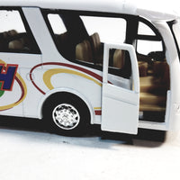 Kinsmart White Passenger Travel Coach Bus 1/64 S Scale 7" Commercial...