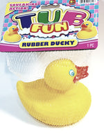 TUB FUN Rubber Ducky (Duckie) Squeaky Rubber Duck RETRO Water Toy For Pool Or...
