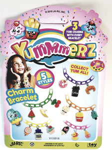 Yummmerz Cotton Candy Pink Charm Bracelet & 3 Yum Charms Set with EZ Sizing