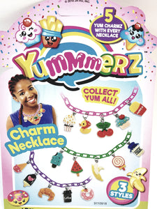 Yummmerz Cotton Candy Pink Charm Necklace & 5 Yum Charms Set with EZ Sizing