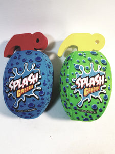 Water Bomb Toss Em Splash Grenades Set of 2 Colorful Soft Sponge Grenade Shaped Pool/Beach Toy
