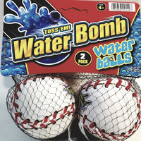 Water Bomb Toss Em Splash Baseball Set of 2 Soft Sponge Ball Shaped Pool/Beach Toy