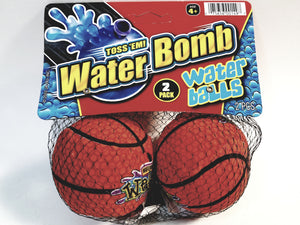 Water Bomb Toss Em Splash Basketball Set of 2 Soft Sponge Ball Shaped Pool/Beach Toy
