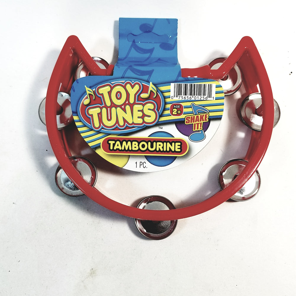 Toy Tunes Tambourine with Plastic Shell & Metal Jingles Musical Instrument Toy for Kids