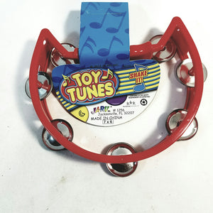 Toy Tunes Tambourine with Plastic Shell & Metal Jingles Musical Instrument Toy for Kids