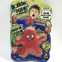 Squish Dude Red Stretchy Squeezable Angry Face Buddy Elastic Stretch Toy Figure