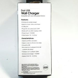 Charge Worx Dual USB Wall Charger (Block Only) Compatible 2.4 Amp Rapid Charger