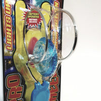 LightUp Action Blue Gyro Wheel Spin & Lights Retro Toy
