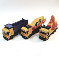 TY Cast Contruction 3 Piece Gift Set 1/64 Articulated Diecast Cement Truck Dump Truck & Excavator
