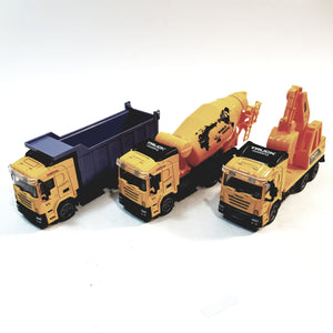 TY Cast Contruction 3 Piece Gift Set 1/64 Articulated Diecast Cement Truck Dump Truck & Excavator