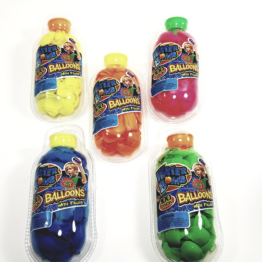 Water Bomb 5 Piece Color Set Of 100 Balloons With Filler (500 Balloons)