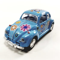Kinsmart Volkswagen VW Love & Peace Classic 1967 Powder Blue Beetle 1/64 Diecast Car
