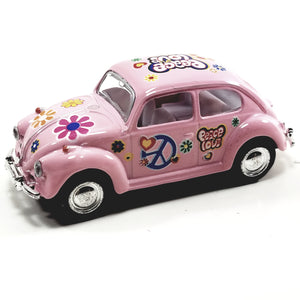 Kinsmart Volkswagen VW Love & Peace Classic 1967Cotton Candy  Pink Beetle 1/64 Diecast Car