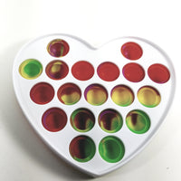 Push Pop White Heart Frame Near Rainbow Sensory Silicone Fidget Toy Stress Relivever