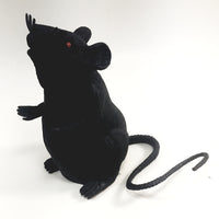 Black Large Scary  Life-Size Fake Standing  Rubber Rat Sqeaky Toy
