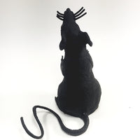 Black Large Scary  Life-Size Fake Standing  Rubber Rat Sqeaky Toy
