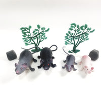 Reptile World 5 Piece Plastic Family Of Rats Scary Fake Rat Toy
