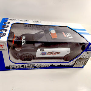 Police Pursuit Interceptor Black & White Police Squad Car Remote Control 1/24 Scale Fully Functional 27MHZ R/C