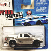 Maisto Fresh Metal Ford F-150 SVT Chrome Silver Pickup  1/64 Scale Diecast Truck
