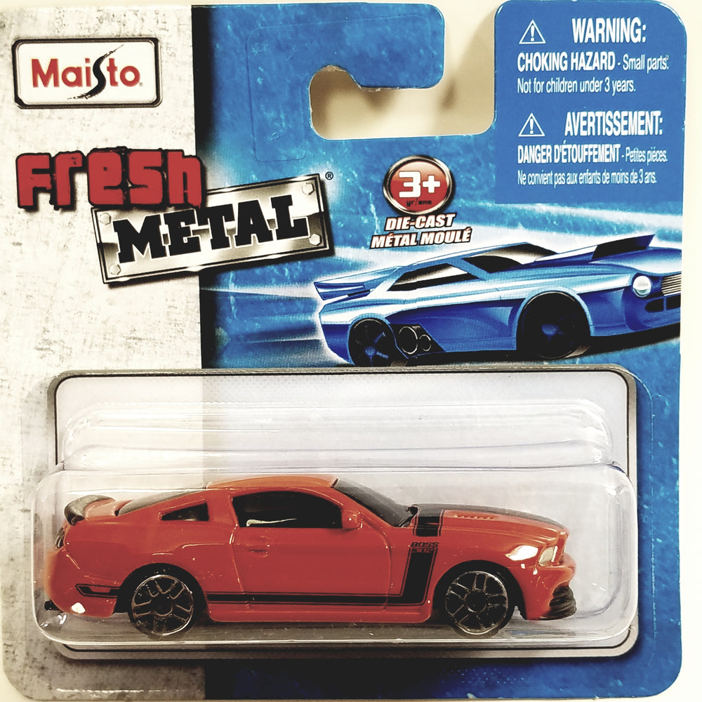 Maisto Fresh Metal Ford Mustang Boss 302 Candy Apple Red Hardtop 1/64 Scale Diecast Truck