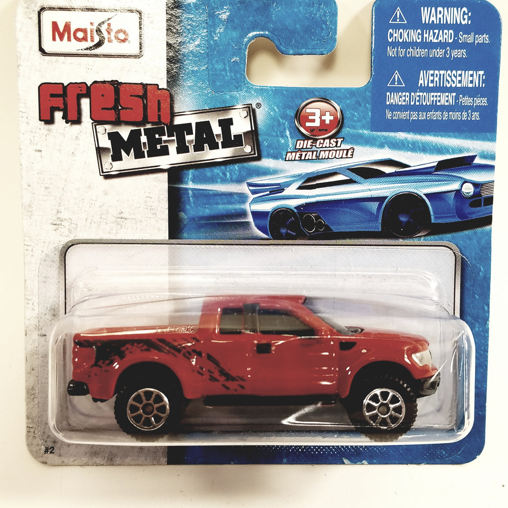 Maisto Fresh Metal Ford F-150 SVT Candy Apple Red Pickup  1/64 Scale Diecast Truck