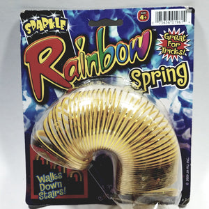 Sparkle Rainbow  Plastic Stretchy Gold  Spring  With Glitter Unisex Toy (Slink-E)