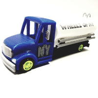 Wheelz Of NY Navy Blue Transport White Tanker Lime Green Rims 3D Printed 6" Truck
