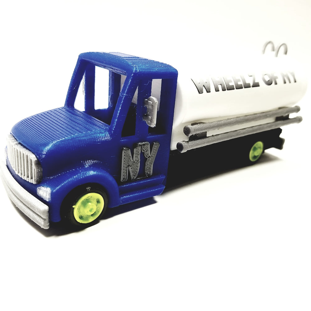 Wheelz Of NY Navy Blue Transport White Tanker Lime Green Rims 3D Printed 6