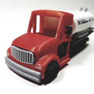 Wheelz Of NY Crimson Red Transport White Tanker Lime Green Rims 3D Printed 6" Truck