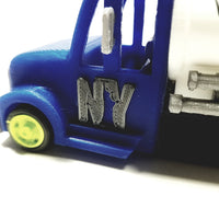 Wheelz Of NY Navy Blue Transport White Tanker Lime Green Rims 3D Printed 6" Truck