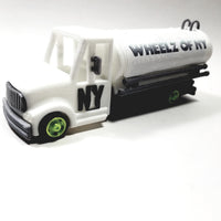 Wheelz Of NY Eggshell White Transport White Tanker Lime Green Rims 3D Printed 6" Truck