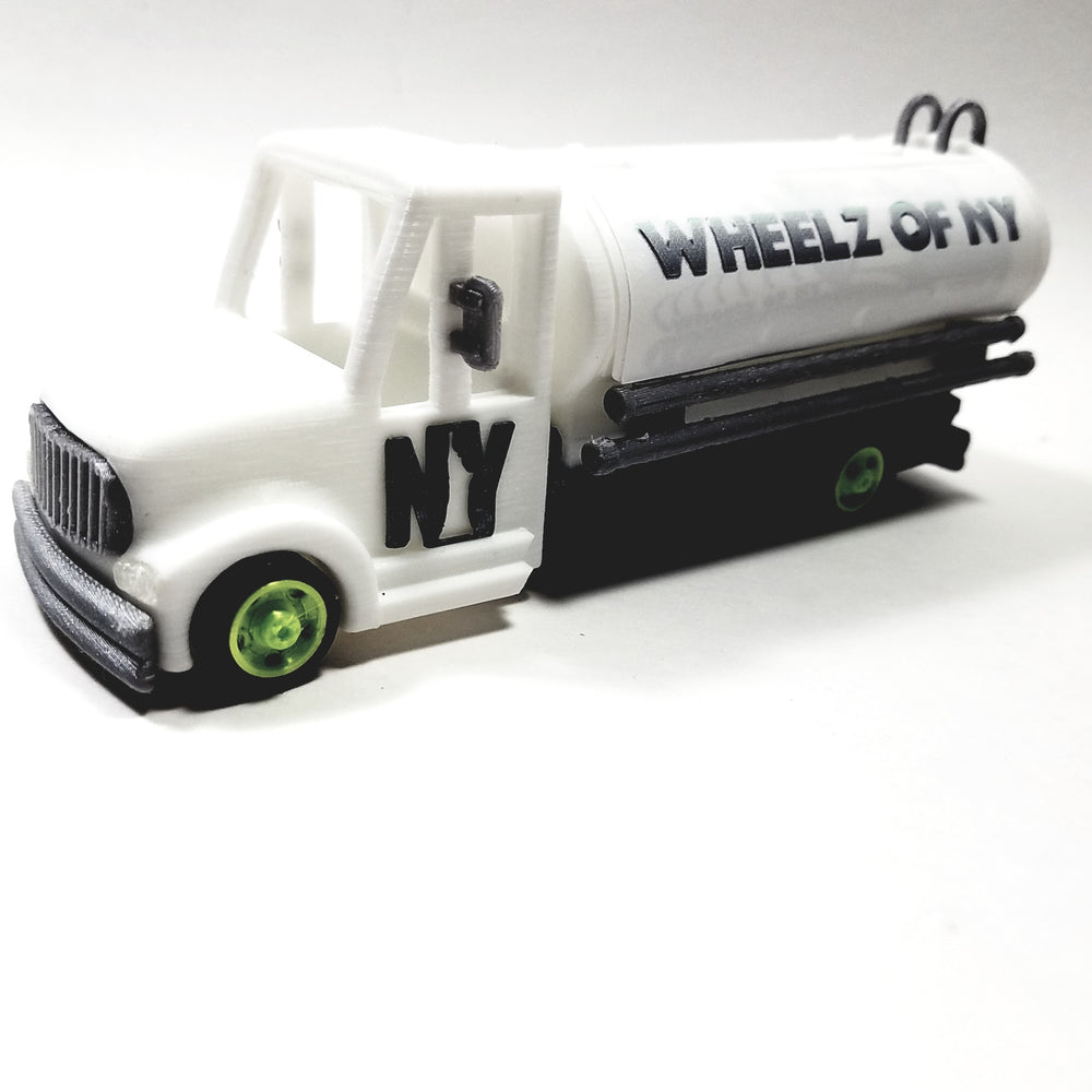 Wheelz Of NY Eggshell White Transport White Tanker Lime Green Rims 3D Printed 6