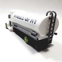 Wheelz Of NY Eggshell White Transport White Tanker Lime Green Rims 3D Printed 6" Truck
