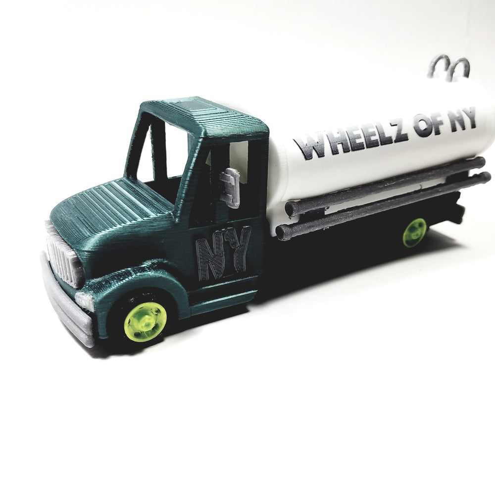Wheelz Of NY Forest Green Transport White Tanker Lime Green Rims 3D Printed 6