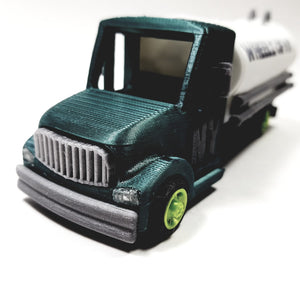 Wheelz Of NY Forest Green Transport White Tanker Lime Green Rims 3D Printed 6" Truck