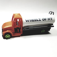 Wheelz Of NY Mandarin Orange Transport White Tanker Lime Green Rims 3D Printed 6" Truck
