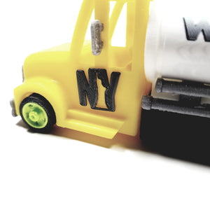 Wheelz Of NY Canary Yellow Transport White Tanker Lime Green Rims 3D Printed 6" Truck