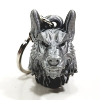 Flexi Keychainz Werewolf Detailed 3d Wolf Head Keychain Silver Tone Keyring Choose Color

