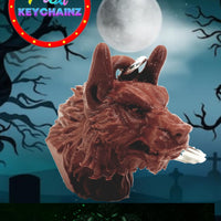 Flexi Keychainz Werewolf Detailed 3d Wolf Head Keychain Silver Tone Keyring Choose Color