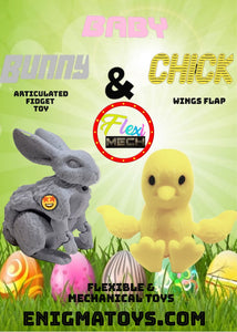 Flexi-Mech Baby Bunny & Chick Fidget Articulated & Mechanical Toys