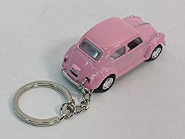 Kinsmart Volkswagen VW Classic Pink Beetle Keychain 1/64 Pastel Diecast Car