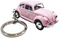 Kinsmart Volkswagen VW Classic Pink Beetle Keychain 1/64 Pastel Diecast Car
